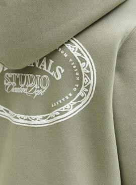 Sweatshirt Jack and Jones Greene Branding in Grün für Kinder.