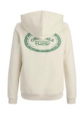 Kapuzenpullover Jack and Jones Greene Branding beige für Jungen.
