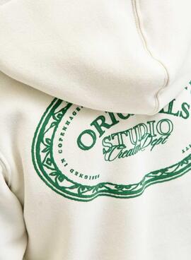 Kapuzenpullover Jack and Jones Greene Branding beige für Jungen.