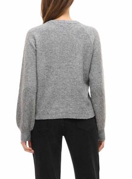 Vila Vivilas graues Jersey für Damen.