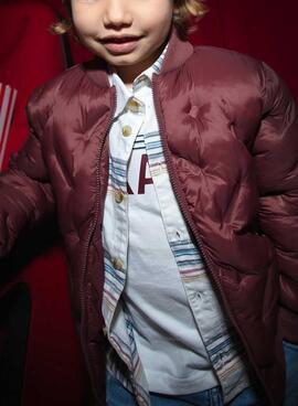 Bomberjacke von Mayoral in Granatrot für Jungen und Mädchen.