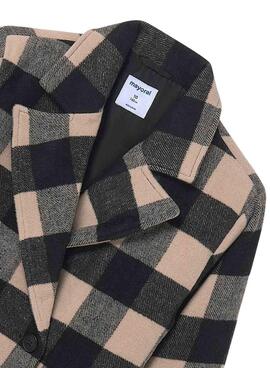 Mayoral Jacquard-Karomantel in Schwarz und Beige für Mädchen