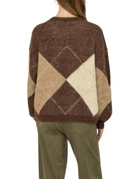 Pullover Only Noeme Jacquard in Toast für Damen.