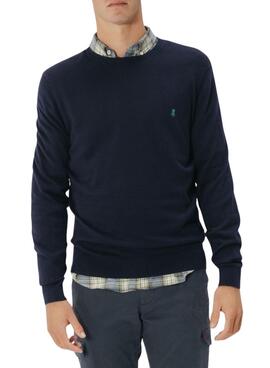 Pullover El Pulpo mit Rundhalsausschnitt in Marineblau für Herren.