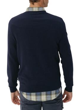 Pullover El Pulpo mit Rundhalsausschnitt in Marineblau für Herren.
