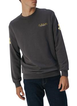 Sweatshirt Der Octopus mit dreifachem Logo-Druck in Grau für Herren