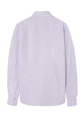 Hemd Silbon Sport Oxford gestreift Granatrot für Männer