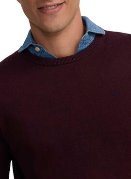 Klassisches Granatrot Pullover von Silbon für Herren.