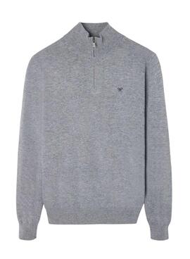 Graues Halbzipper-Sweatshirt von Silbon für Herren.
