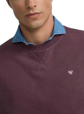 Sudadera Silbon Minilogo Bordeaux für Herren