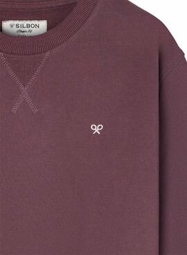 Sudadera Silbon Minilogo Bordeaux für Herren
