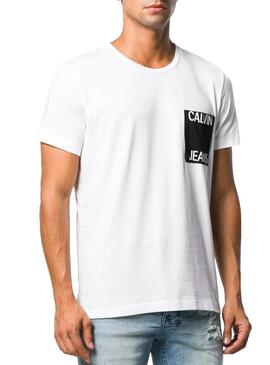 T-Shirt Calvin Klein Jeans Pocket Weiß Herren