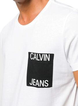 T-Shirt Calvin Klein Jeans Pocket Weiß Herren