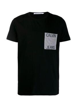 T-Shirt Calvin Klein Jeans Pocket Schwarz Herren