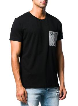 T-Shirt Calvin Klein Jeans Pocket Schwarz Herren
