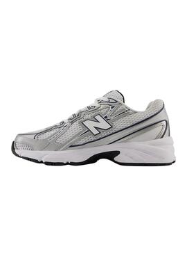 Turnschuhe New Balance U740 Weiß und Marineblau für Damen