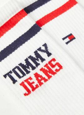 Pack mit 2 Paar weißen Tommy Jeans Socken für Damen.