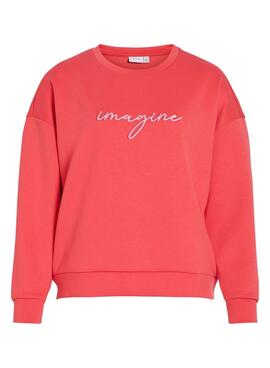 Rotes Vila Visiffi Sweatshirt für Damen
