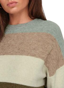 Pullover Only Atia Multicolor gestreift für Damen