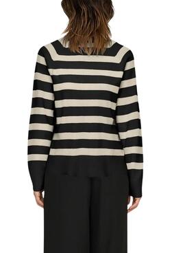 Only Ama Streifen Pullover in Schwarz für Damen