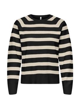 Only Ama Streifen Pullover in Schwarz für Damen