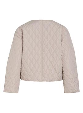 Gepolsterte beige Vitate-Jacke für Damen