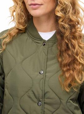 Gepolsterter Mantel Vila Vitate in Grün für Damen