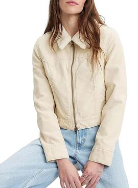 Jacke Levis Trucker Baby Bubble Sherpa Beige
