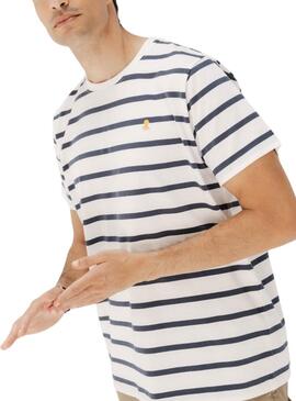 T-shir El Pulpo Streifen weiß für Herren