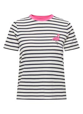 T-shirt Only Heart Flamenco Streifen für Damen