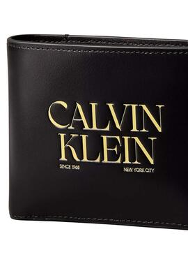Brieftasche Calvin Klein Jeans Billfold schwarz und gelb für Herren.