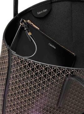 Handtasche Calvin Klein Jeans Emblem Schwarz für Damen