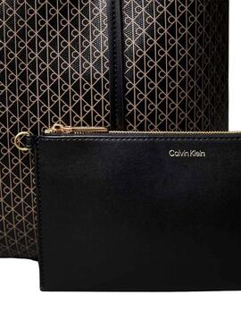 Handtasche Calvin Klein Jeans Emblem Schwarz für Damen