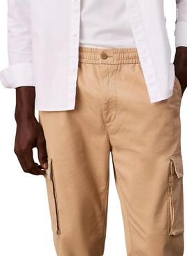 Cargo-Hose Calvin Klein Jeans Elastic Twill beige für Herren.