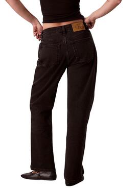 Hose Calvin Klein Jeans Essential Straight in Schwarz für Damen