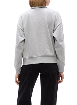 Calvin Klein Jeans Damen Polo grauer Pullover