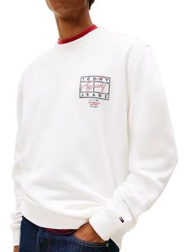 Tommy Jeans Sing Spray Sweatshirt in Weiß für Herren