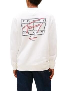 Tommy Jeans Sing Spray Sweatshirt in Weiß für Herren