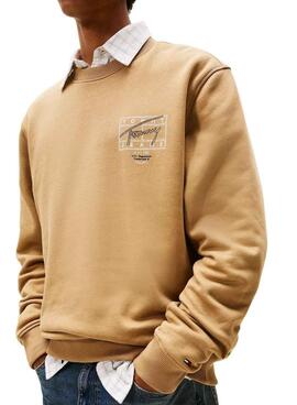 Tommy Jeans Sweatshirt Sing Spray in Kamel für Herren.
