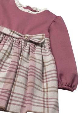Kleid Mayoral Karos kombiniert rosa für Baby
