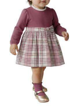 Kleid Mayoral Karos kombiniert rosa für Baby