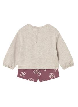 Zweiteiliges Set von Mayoral mit rosa Blumenmuster für Babys.