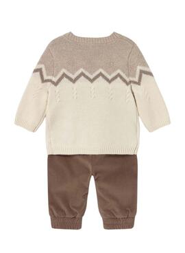 Set aus Pullover und Hose von Mayoral in Toast-Kakao für Babys.