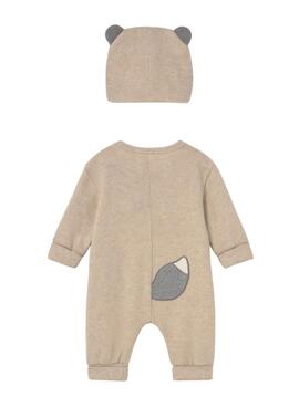 Set Overall Mayoral beige Mütze für Babys