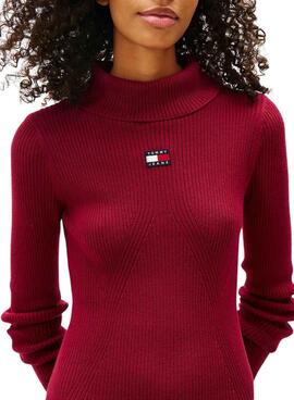 Kleid Tommy Jeans Maxi in Bordeauxrot für Damen