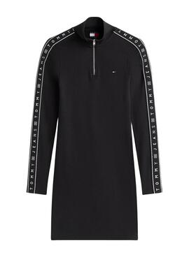 Kleid Tommy Jeans Zip Tape Schwarz für Damen