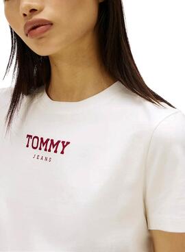 T-shirt Tommy Jeans Essential Logo weiß für Damen