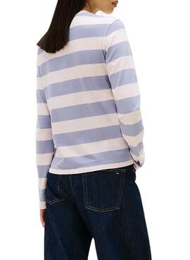 Langarm-T-Shirt Tommy Jeans lila Streifen für Damen
