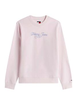 Tommy Jeans Signature Kapuzenpullover in Rosa für Damen