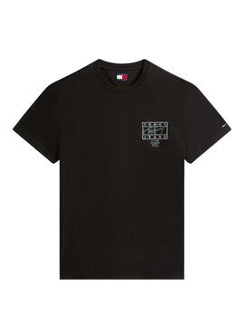T-shirt Tommy Jeans Sign Spray schwarz für Herren